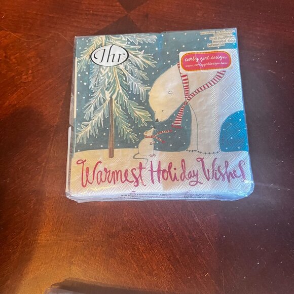 IHR Christmas Paper Napkins Set Of 20 3-Ply Polar Bear & Deer Designs - Picture 5 of 7